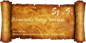 Szentpétery Ibolya névjegykártya