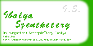 ibolya szentpetery business card